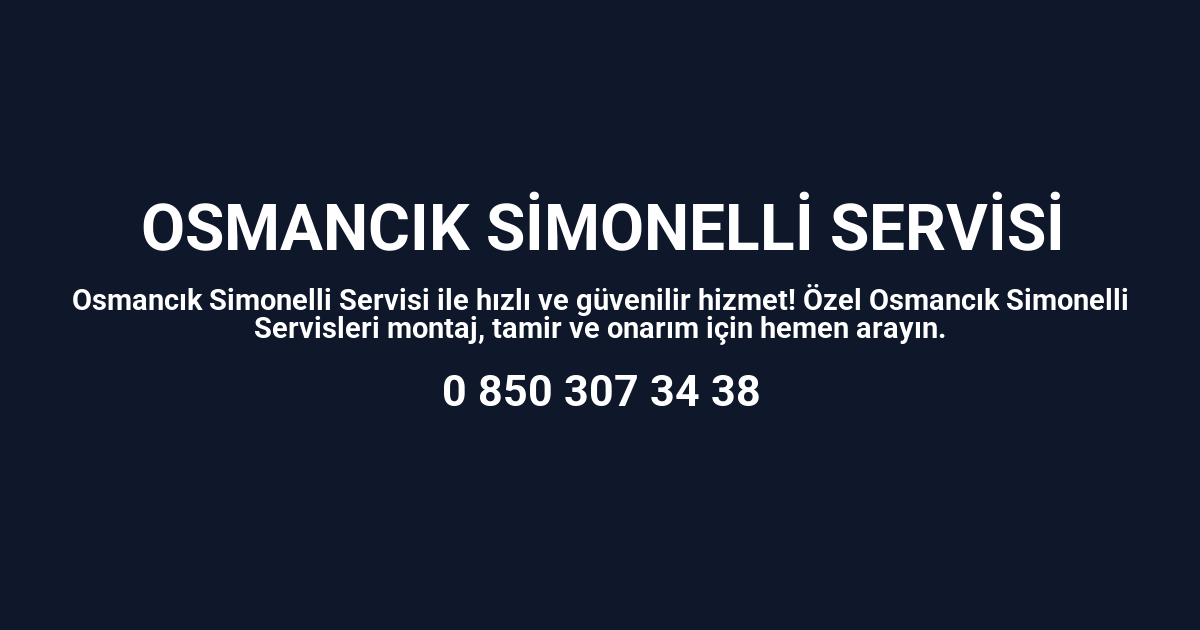 Osmancık Simonelli Servisi